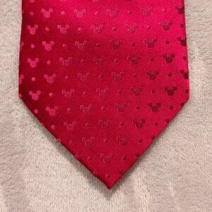 VTG 90s Walt Disney World Disneyland Resort Rich Red 100% Silk Tie